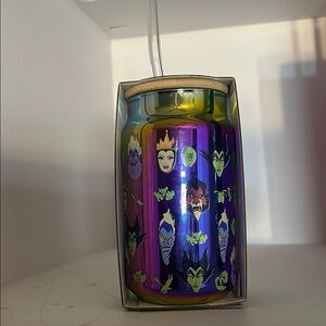 Disney Villains Glass Tumbler with Blue and Black Design